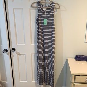 Navy and White Maxi Dress